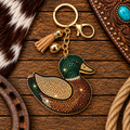 Rhinestone mallard keychain