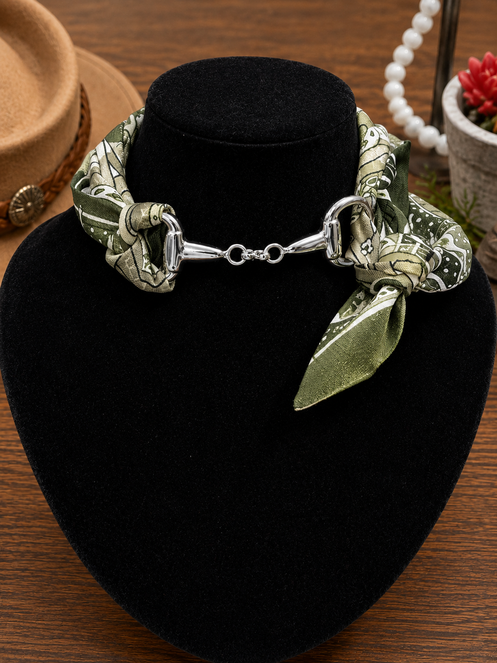 Horse bit scarf charm