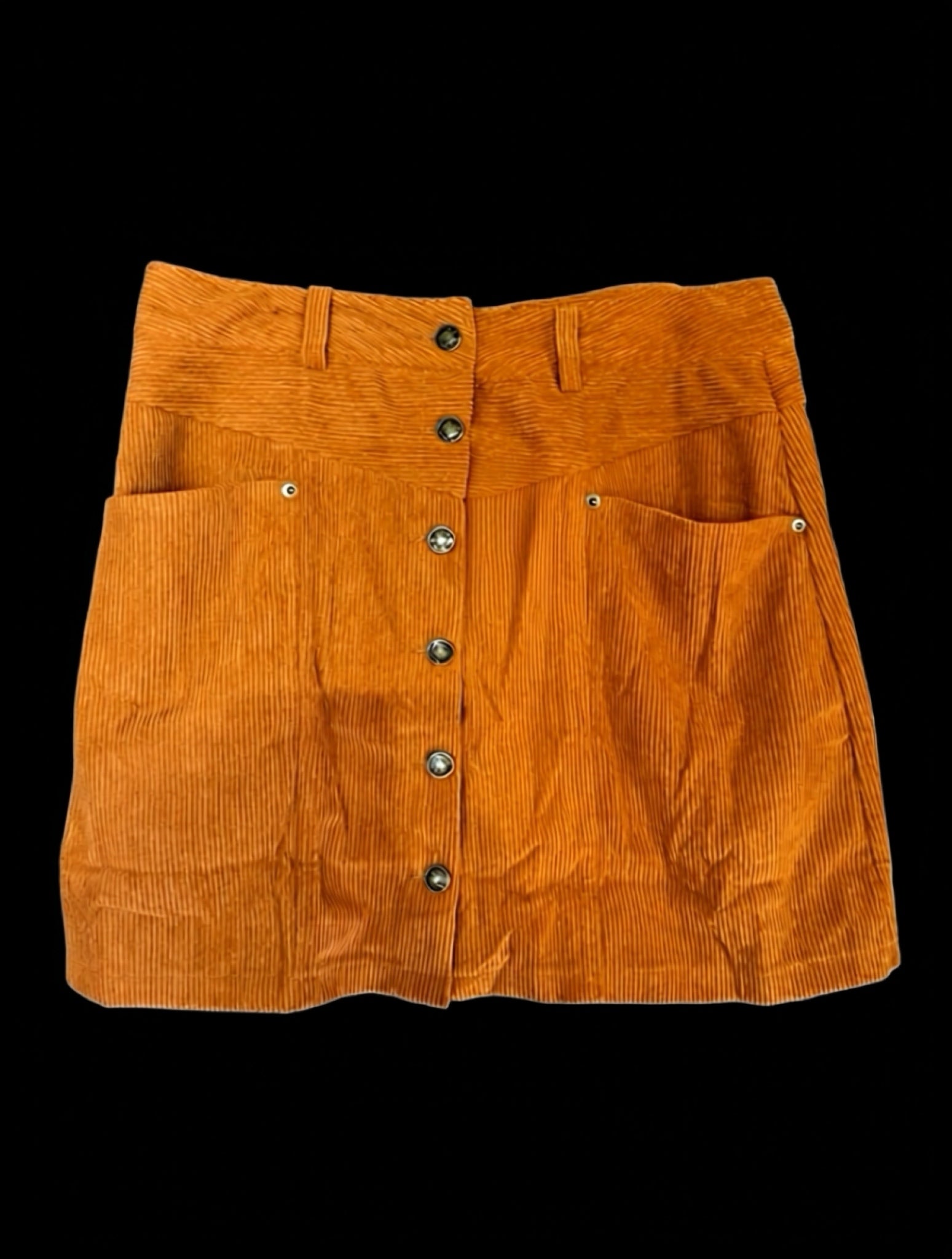 And The Why Button-down Corduroy Skirt- Camel