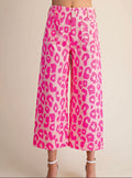 Glam Pink Leopard Wide leg Crop