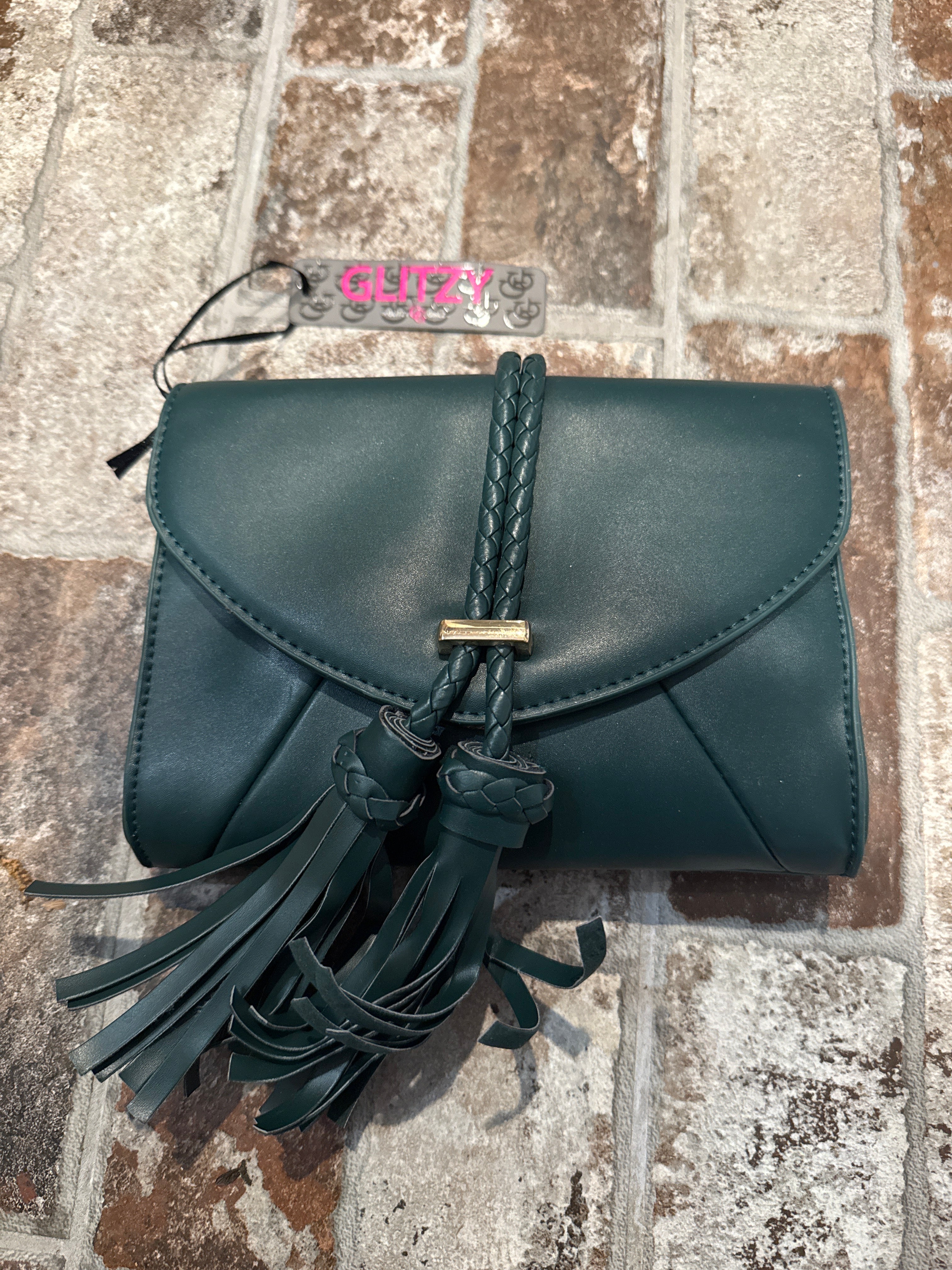 PU Leather Small Cross-body purse with tassels
