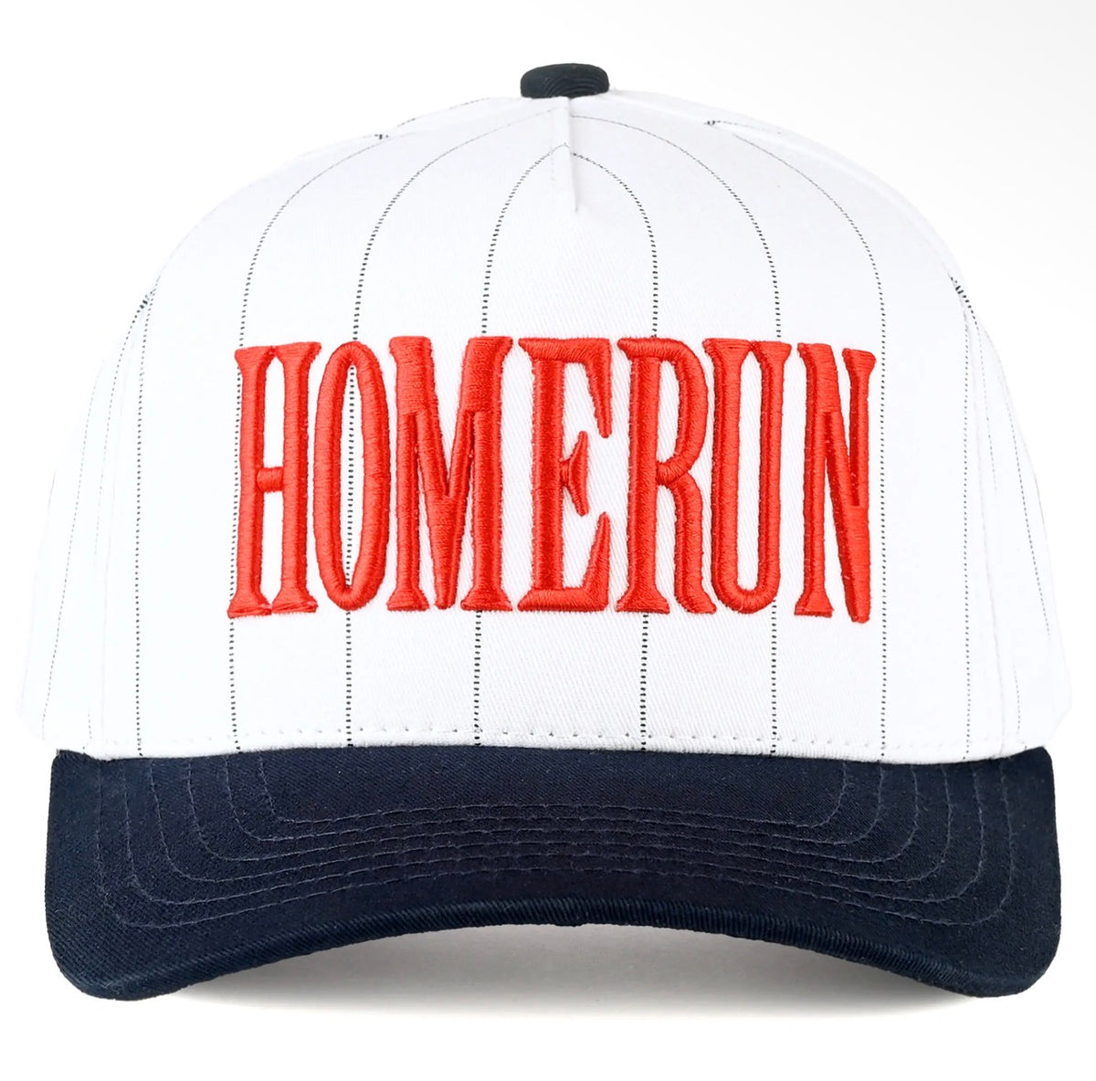 C.C Homerun Letter Embroidered on pinstriped Trucker Hat