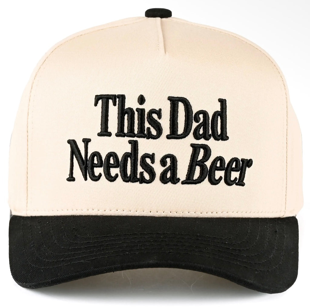 Hana - C.C This Dad Needs a Beer Letter Embroidered on Two Tone Trucker Hat