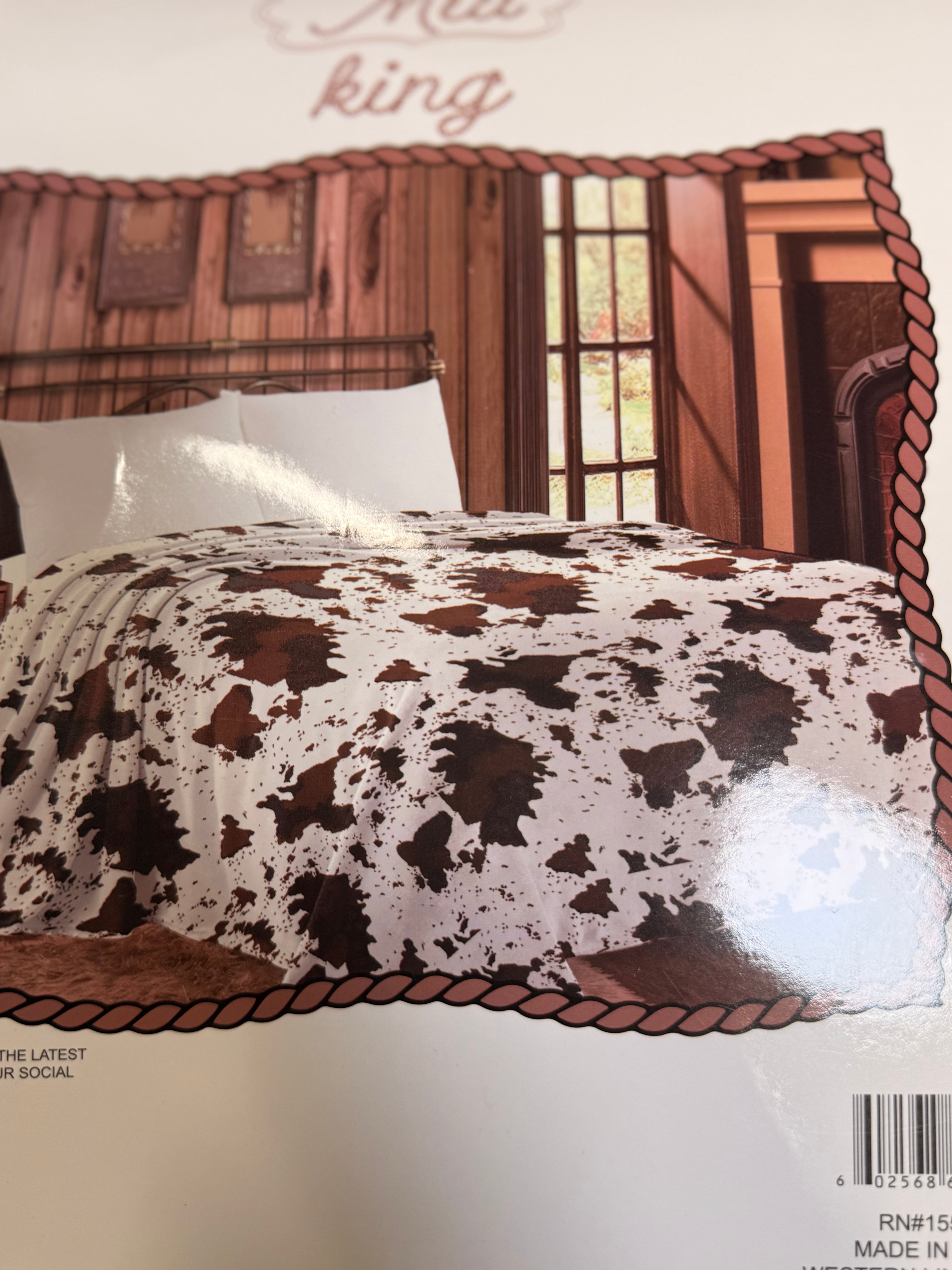 Mia King Cowprint Fleece Blanket