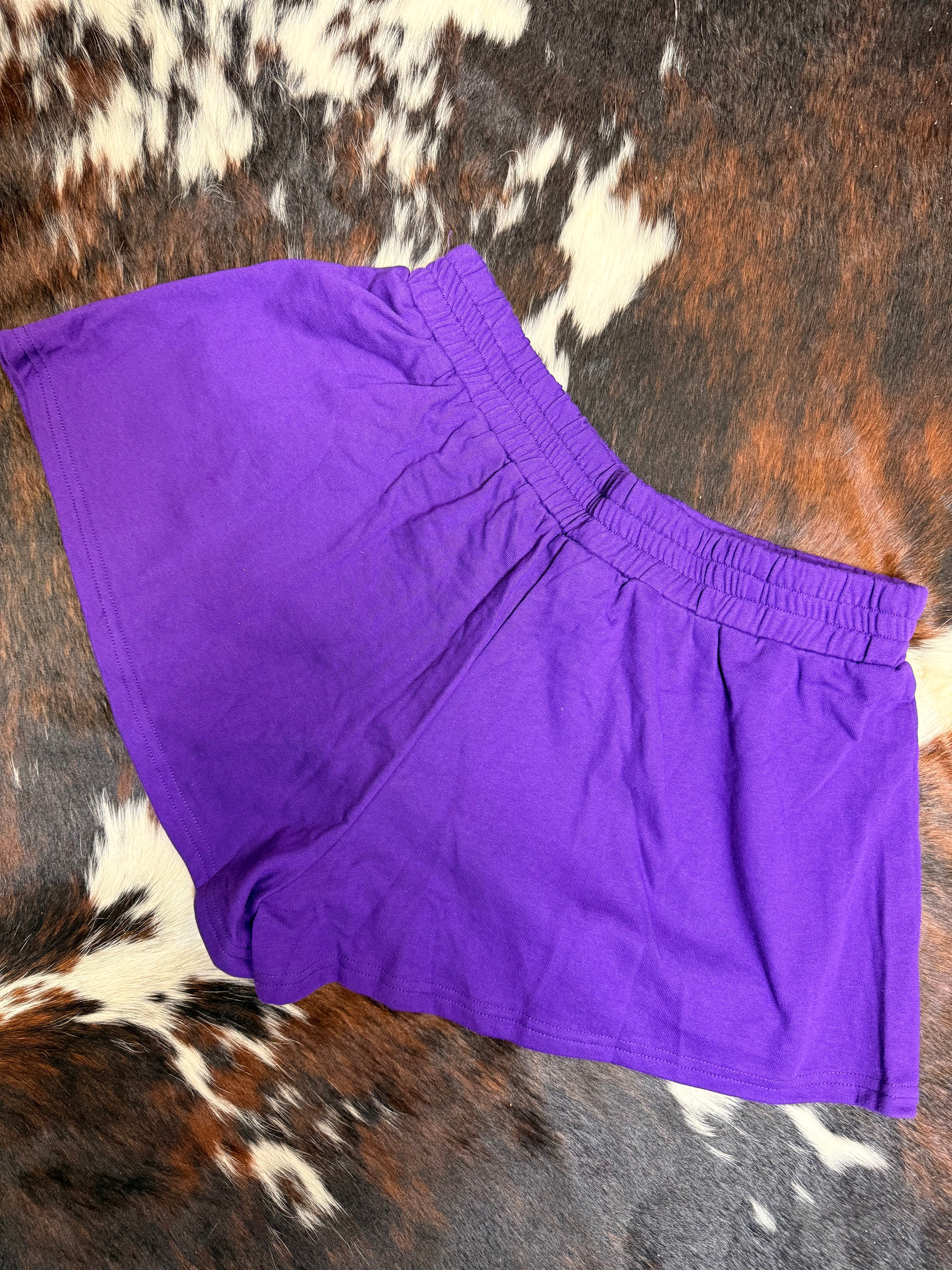 Purple skort with gold rhinestones