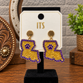 Gold and purple Louisiana earrings