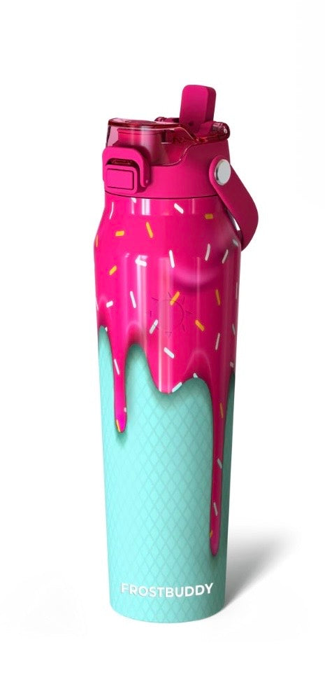 Frost Buddy bottle buddy 32oz pink drip