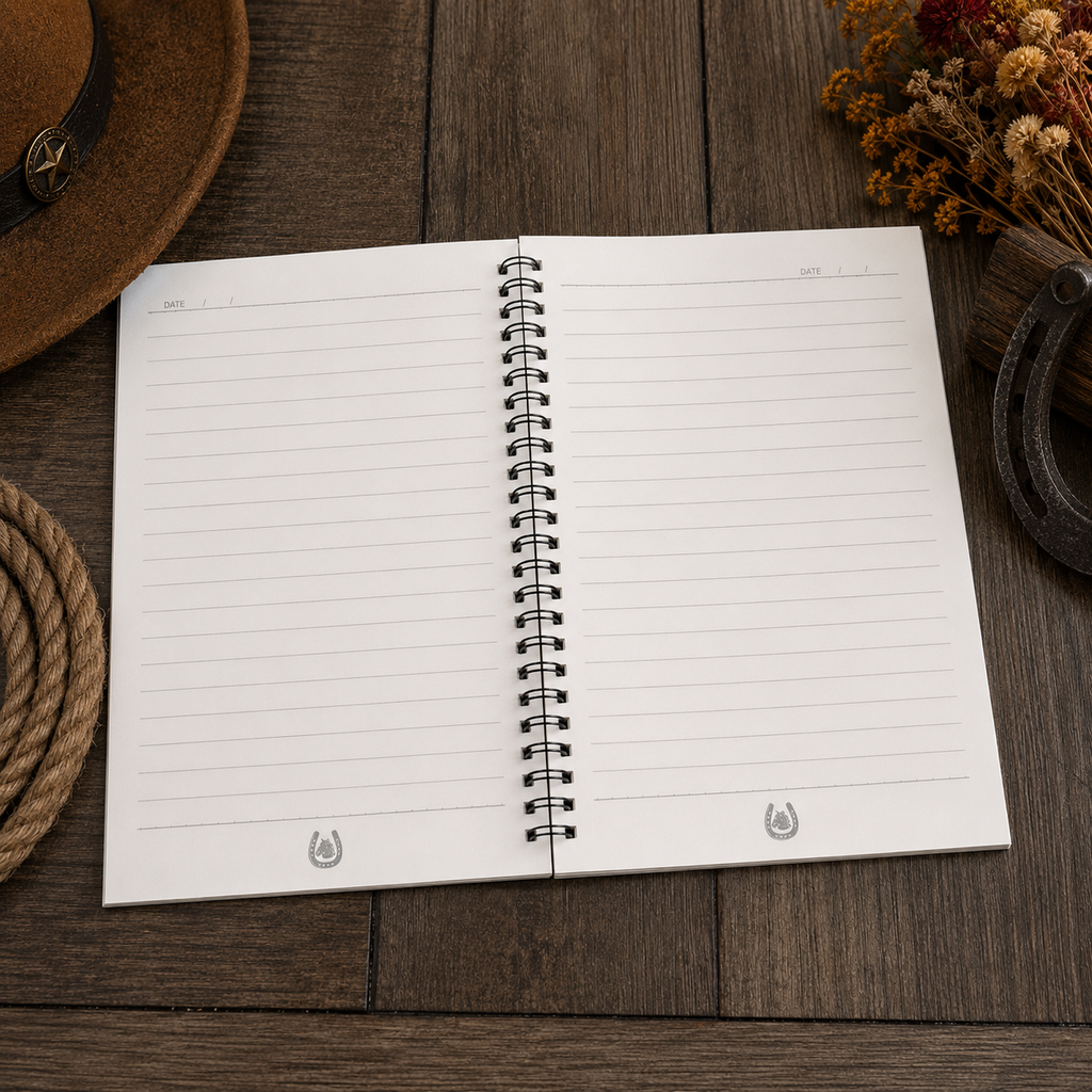 Western cowgirl lined 5x7 notebook