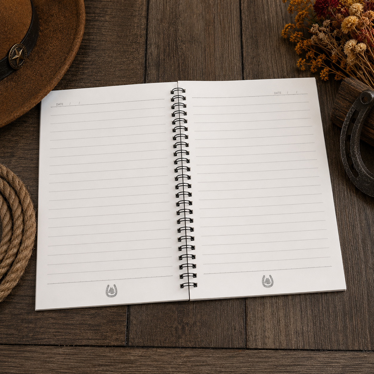 Western cowgirl lined 5x7 notebook