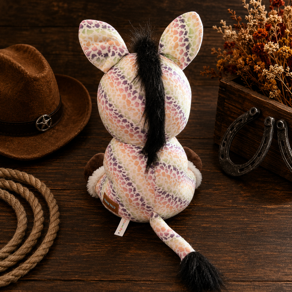 Farm Pals Donkey Rainbow leopard print (large)