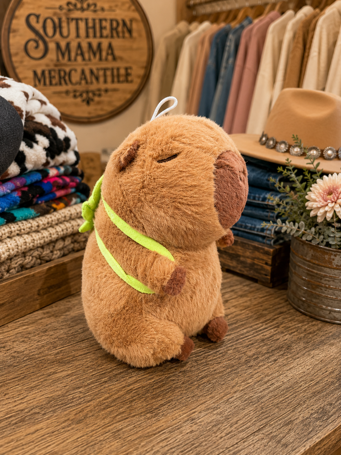 Capybara Soft Plush animal with removable turtle backpack (small)