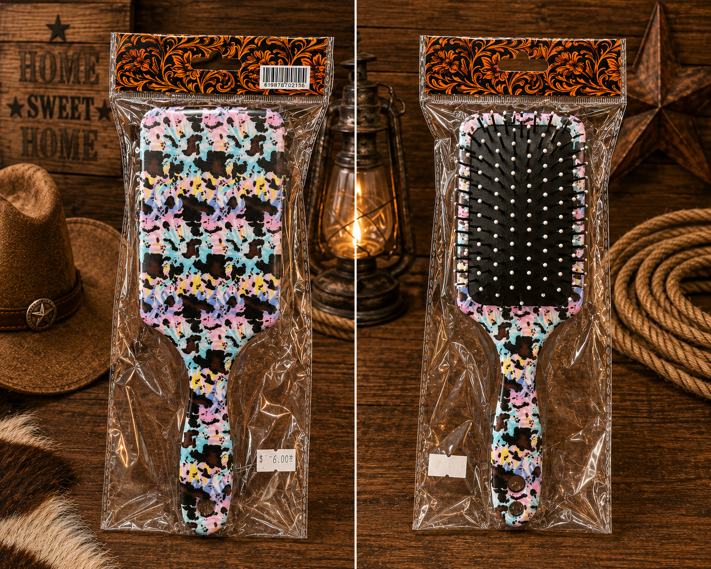 Western Print Hair Brush