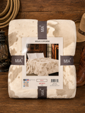 Mia cow print Fleece blanket/comforter Queen Size (Beige)