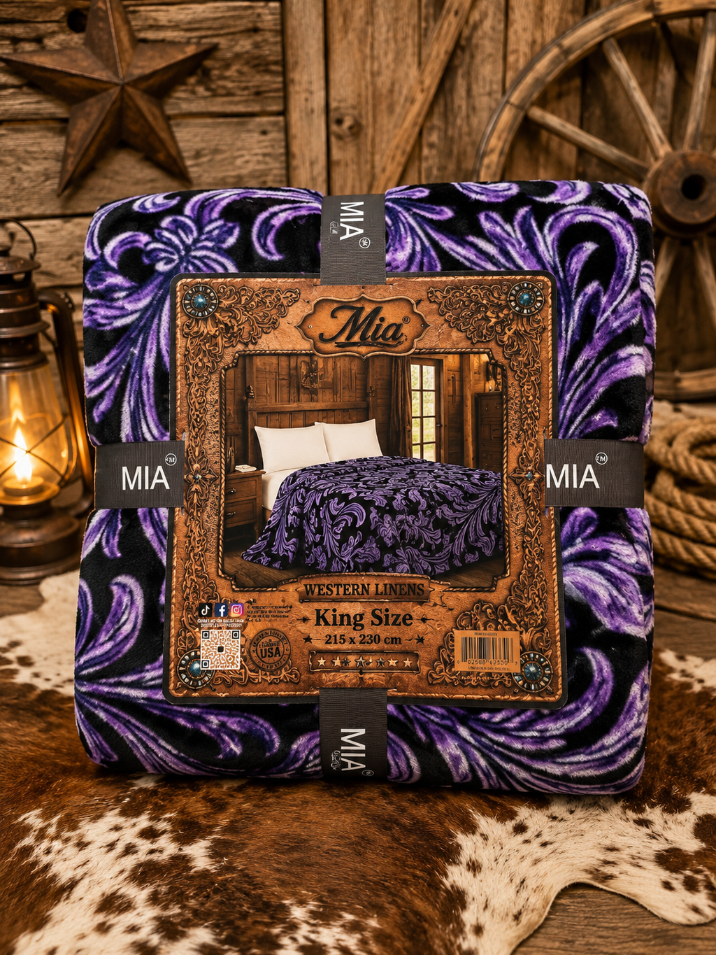 Mia purple tulle blanket/comforter King Size