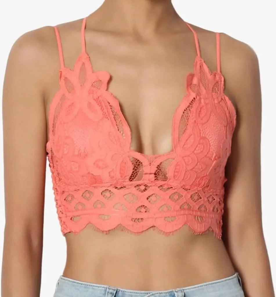 ZENANA CROCHET LACE BRALETTE WITH BRA PADS