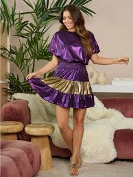 T.C.E.C. Purple & Gold sparkle dress
