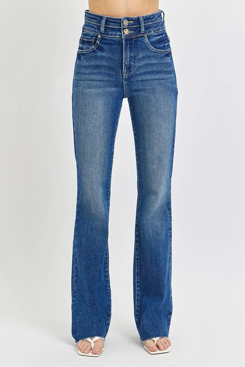 RISEN JENNA LUXE HIGH RISE DOUBLE WAISTBAND BOOT CUT