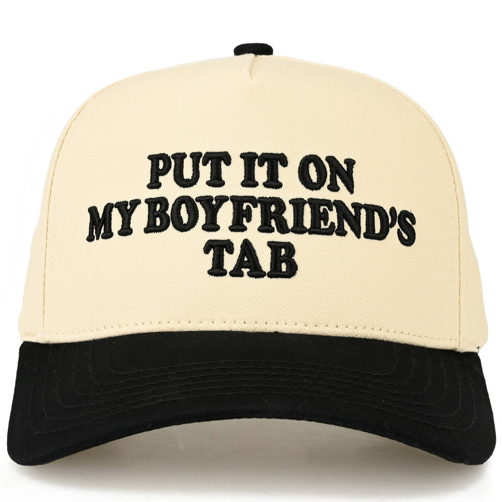 Hana - C.C PUT IT ON MY BOYFRIEND'S TAB Letter Two Tone Trucker Hat