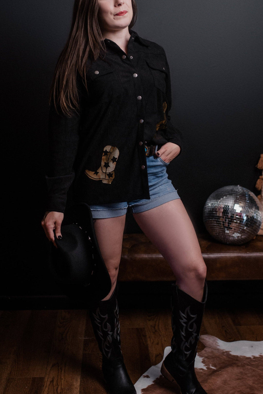 Golden Boots Shacket Black