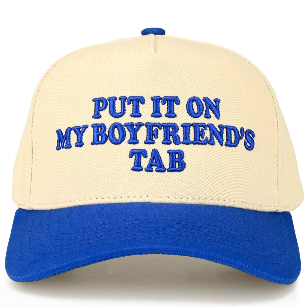 Hana - C.C PUT IT ON MY BOYFRIEND'S TAB Letter Two Tone Trucker Hat