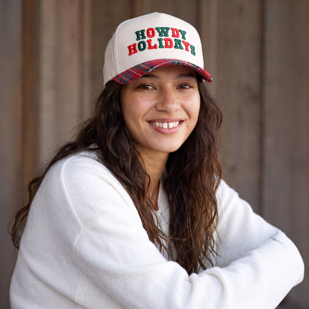 Hana - C.C HOWDY HOLIDAYS Letter Embroidered Trucker Cap