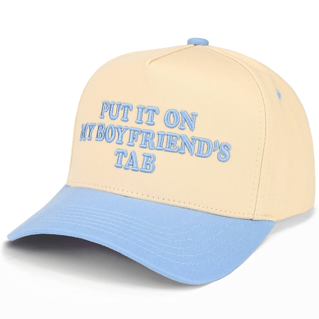 Hana - C.C PUT IT ON MY BOYFRIEND'S TAB Letter Two Tone Trucker Hat
