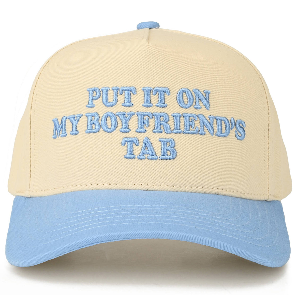 Hana - C.C PUT IT ON MY BOYFRIEND'S TAB Letter Two Tone Trucker Hat